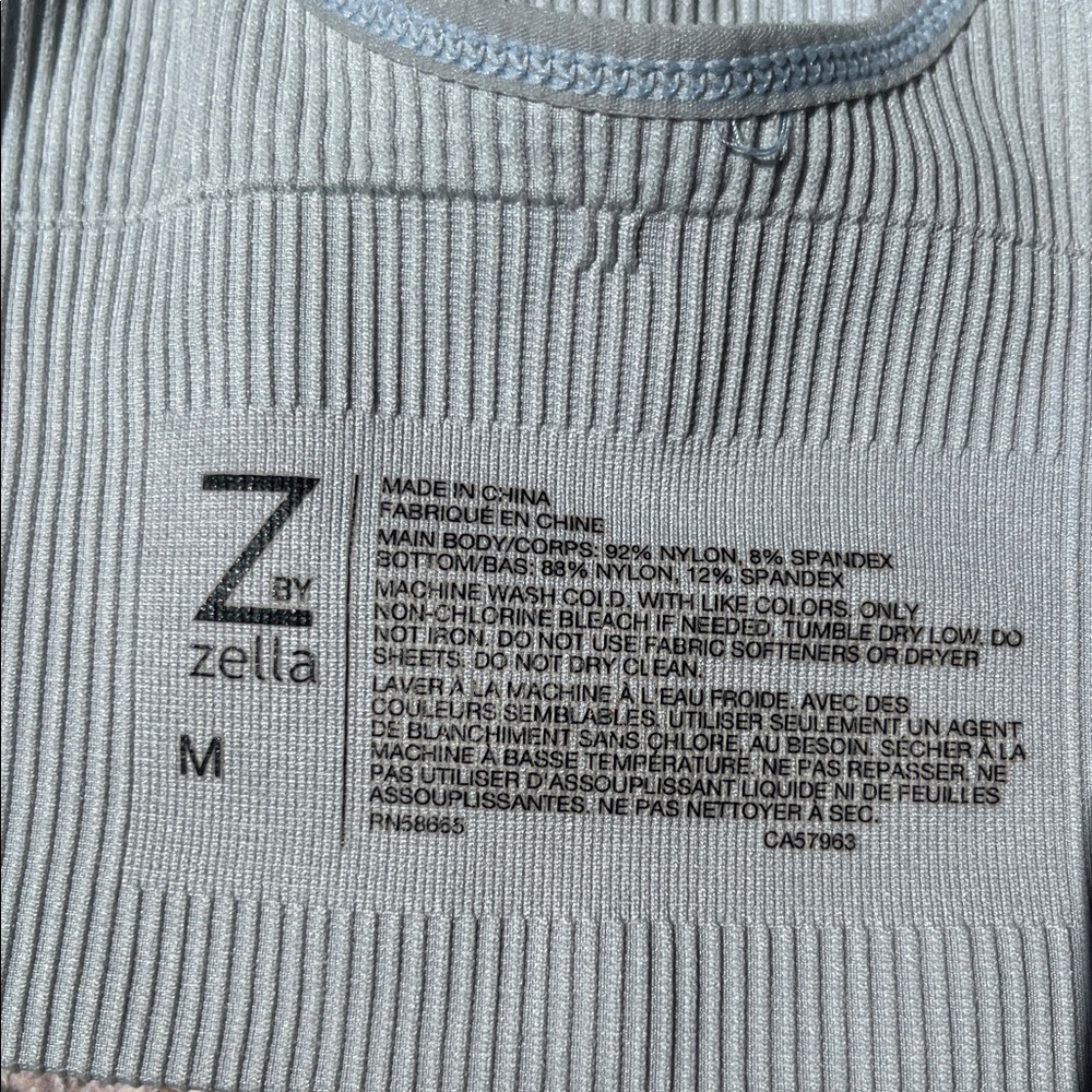 Light blue Ribbed sports bra - Picture 6 of 7
